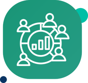 DataGardener strategic supplier segmentation icon showing connected people network with analytics chart