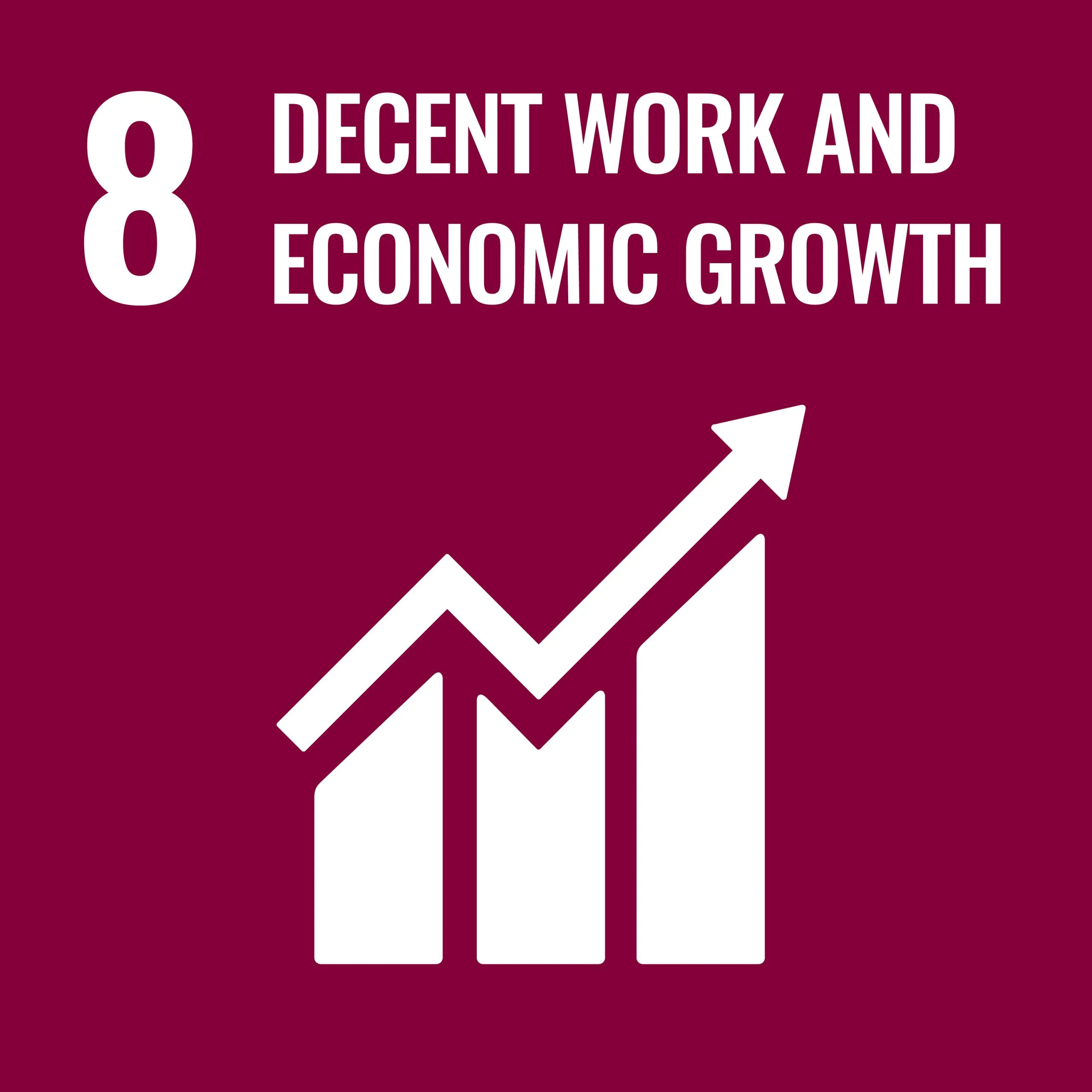UN Sustainable Development Goal 8 decent work and economic growth icon