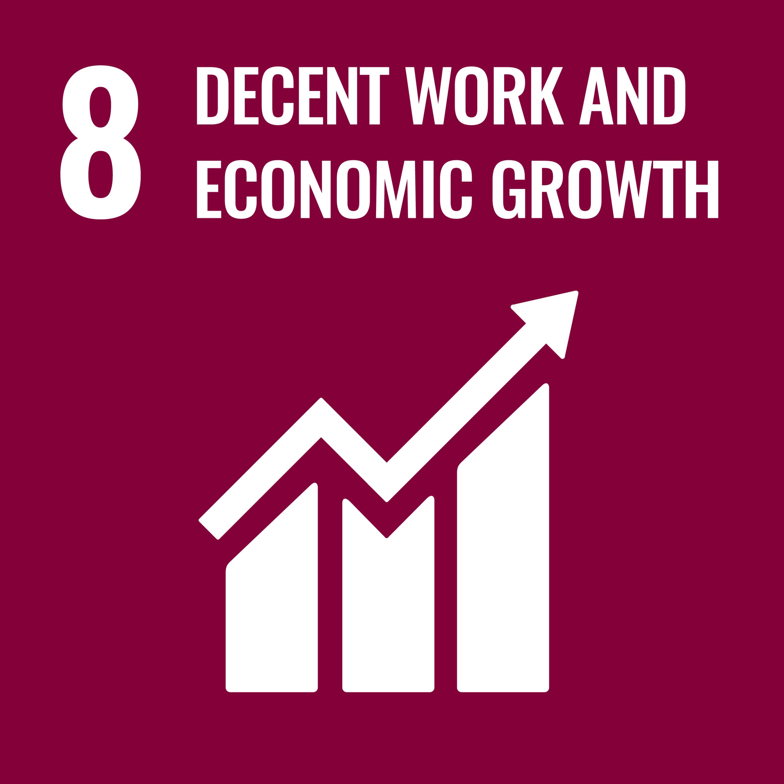 UN Sustainable Development Goal 8 decent work and economic growth icon