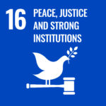 UN Sustainable Development Goal 16 peace justice and strong institutions icon