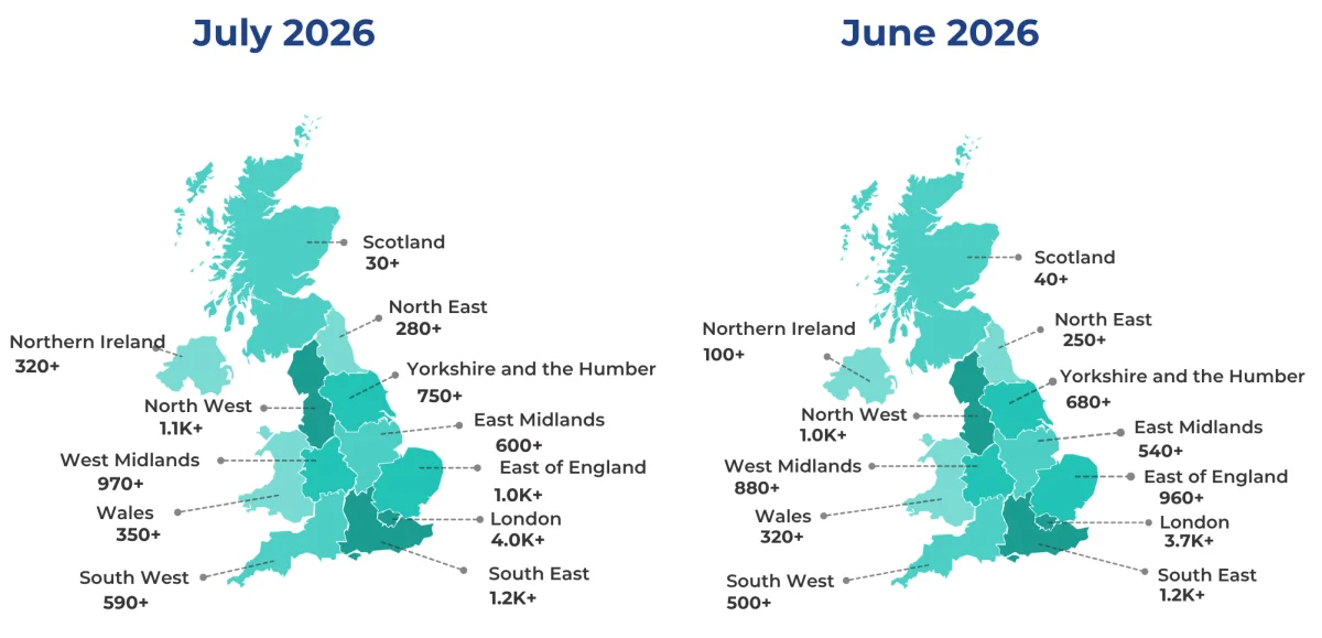 County Court Judgements (CCJs): June 2026 Vs July 2026